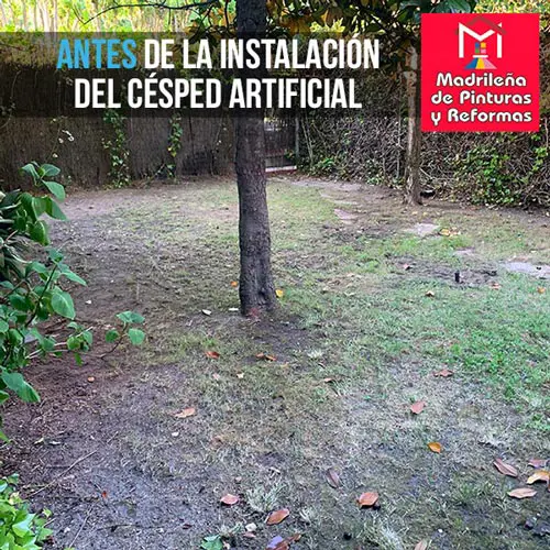 Antes de la instalación de césped artificial
