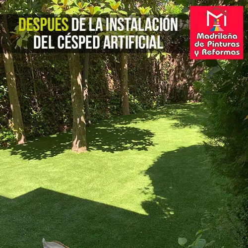 Después de la instalación de césped artificial