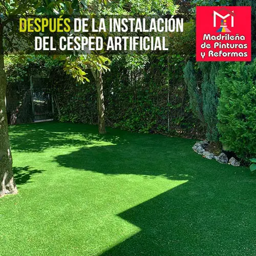 Después de la instalación de césped artificial