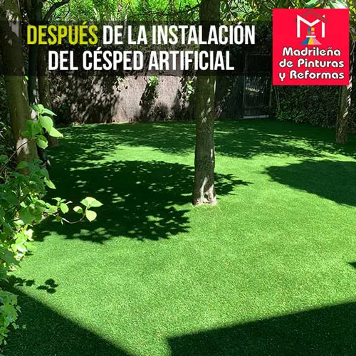 Después de la instalación de césped artificial
