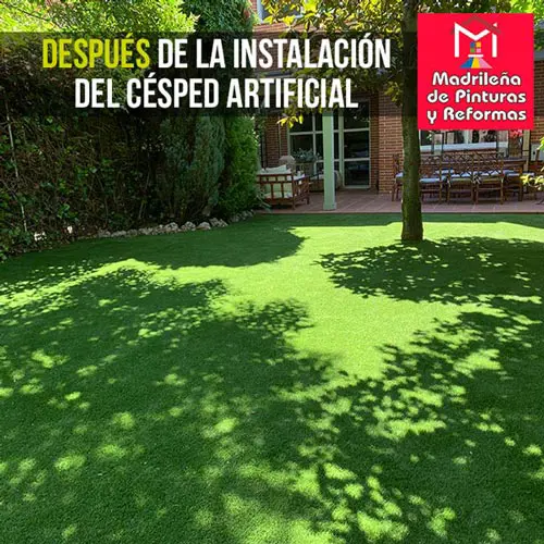 Después de la instalación de césped artificial